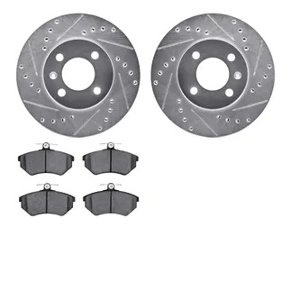 R1 Concepts WGYN1-74013 Drilled & Slotted Silver Rotor Set W/ Semi-Met Pads